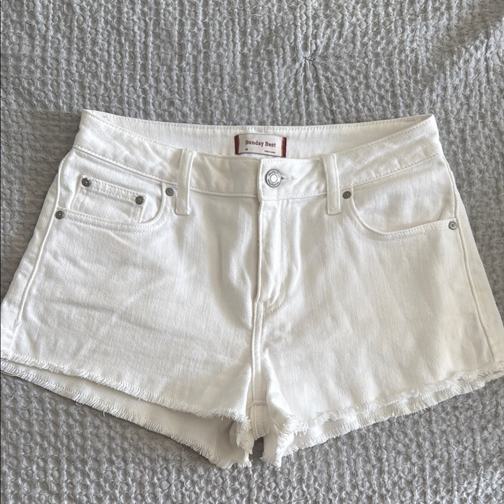 Aritzia White Denim Shorts - Sunday Best
